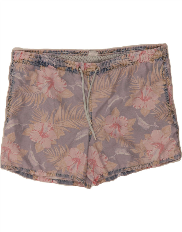 ZARA Mens Swimming Shorts Medium Purple Floral Vintage Zara and Second-Hand Zara from Messina Hembry 