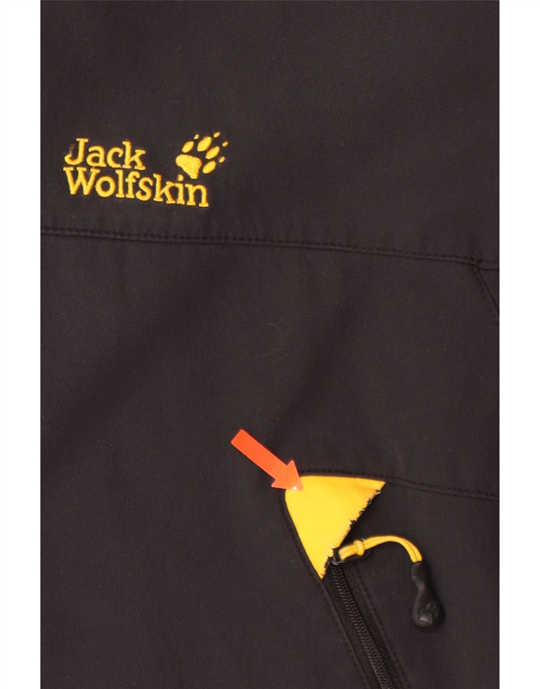 Męska kurtka wiatrówka z kapturem JACK WOLFSKIN UK 44/46 XL, czarny poliamid