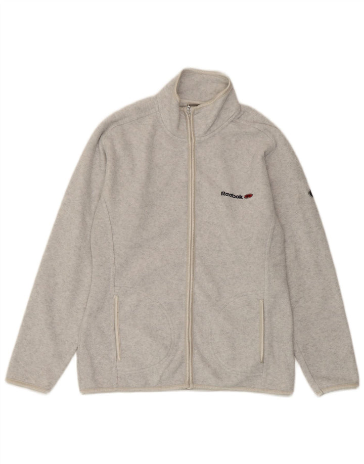 Damska kurtka polarowa Reebok UK 10, mała, szara, nakrapiana, poliester