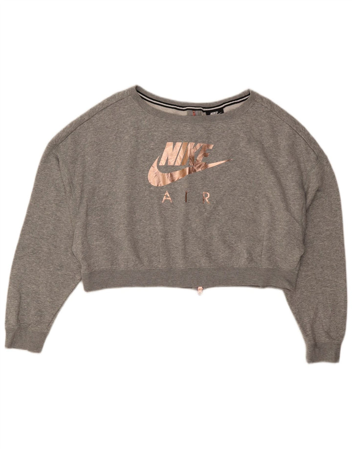 Damska bluza dresowa Nike Crop Graphic Oversize UK 16, duża, szara