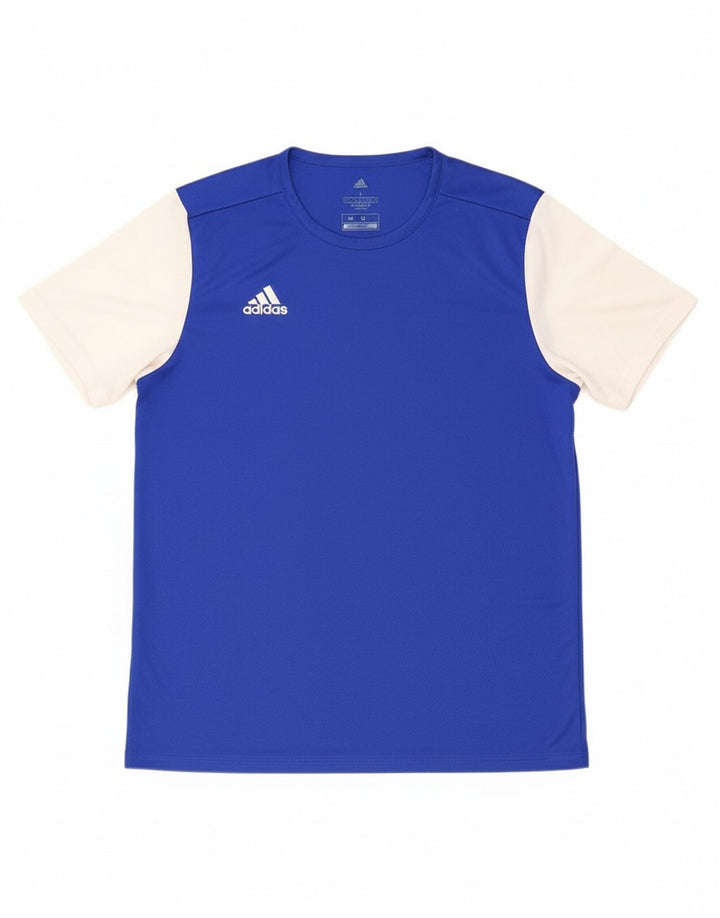ADIDAS Mens Aeroready T-Shirt Top Large Blue Colourblock Polyester