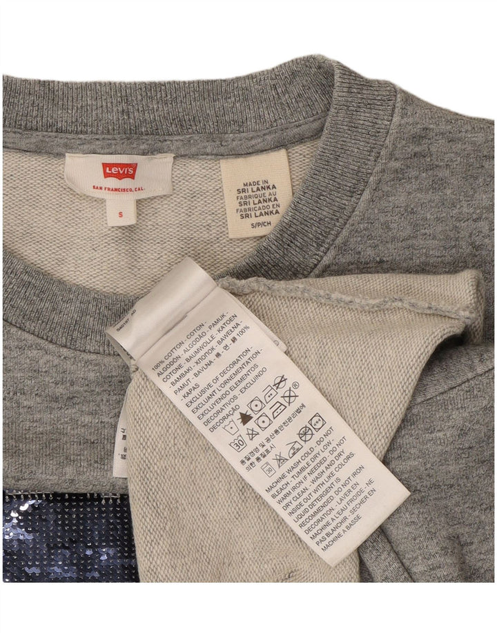 Damski sweter oversize Levi's Crop UK 10 Small, szary, bawełniany