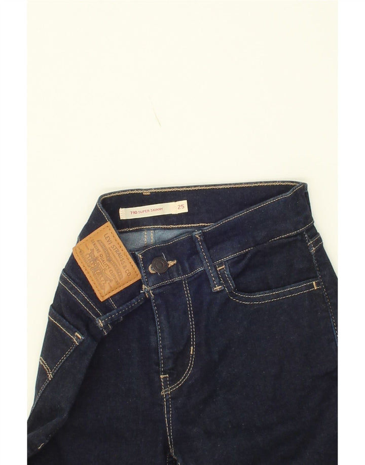 LEVI'S Womens 710 Super Skinny Jeans W25 L25 Navy Blue Vintage Levi's and Second-Hand Levi's from Messina Hembry 