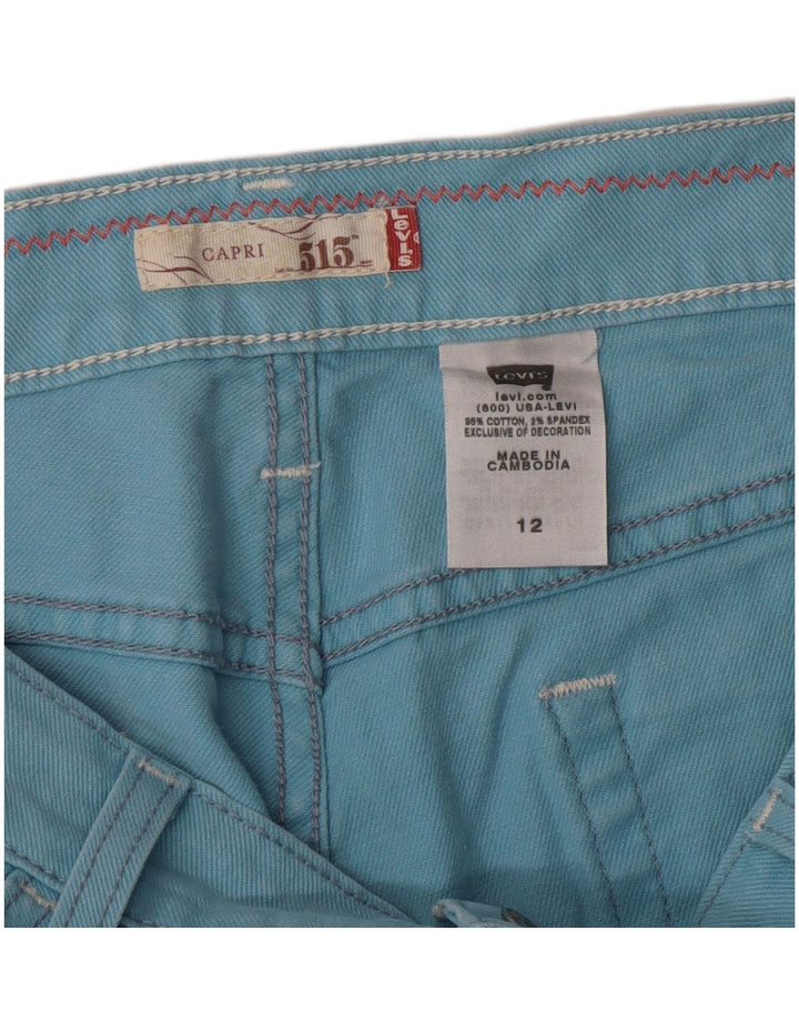 Damskie jeansy Levi's 515 Capri US 12, duże, W34, niebieskie, bawełniane, klasyczne