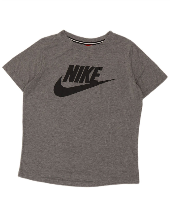 Męski T-shirt z grafiką NIKE Top, średnioszary, poliester