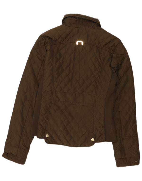 Ellesse Womens Quilted Jacket UK 12 Medium Brown Polyester