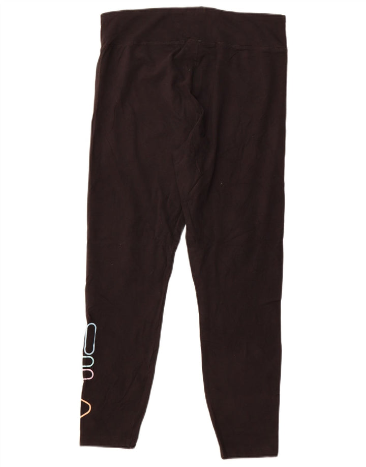 Damskie legginsy Fila Graphic Crop UK 14, duże, czarne, bawełniane