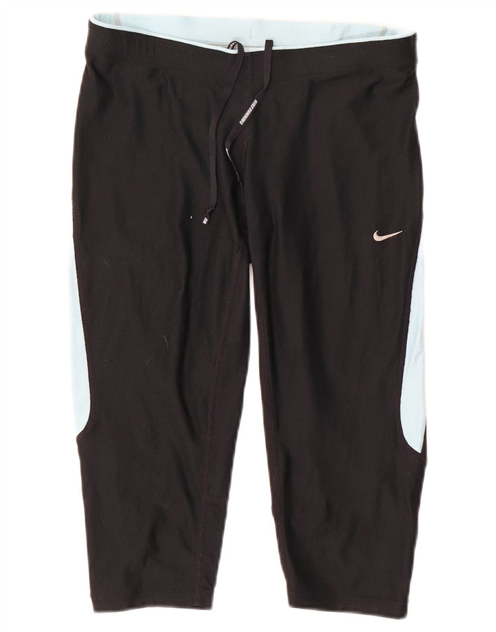 Damskie legginsy Nike Capri UK 10, małe, czarne, z blokami kolorów