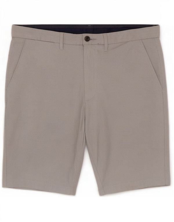 Marks & Spencer Mens Chino Shorts W32 Medium Grey Pinstripe Cotton