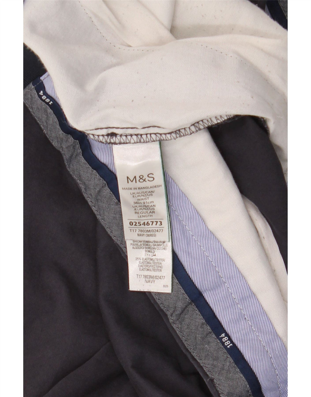 Marks & Spencer Męskie spodenki Chino W36, duże, granatowe, bawełniane