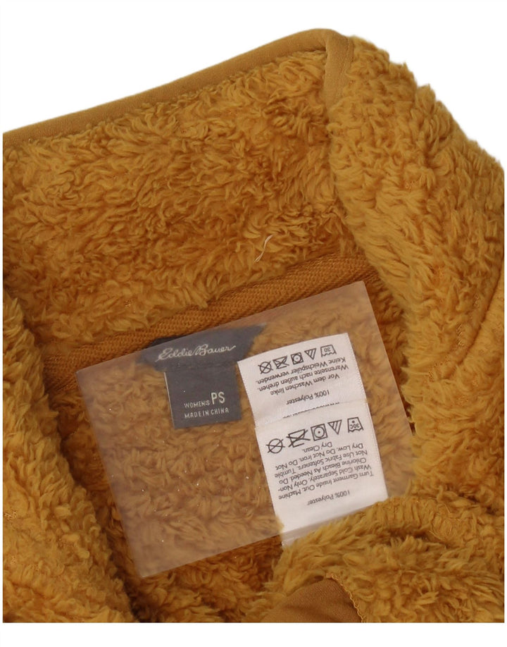 Damski sweter polarowy Eddie Bauer z zamkiem błyskawicznym UK 10, mały, żółty poliester