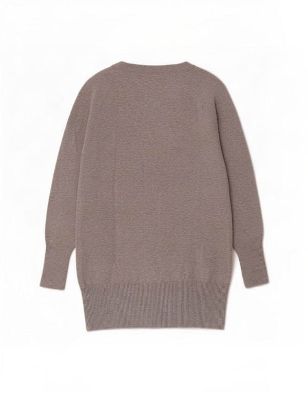 Damski sweter o przedłużonym fasonie Zara UK 10 Small, szary, bawełniany