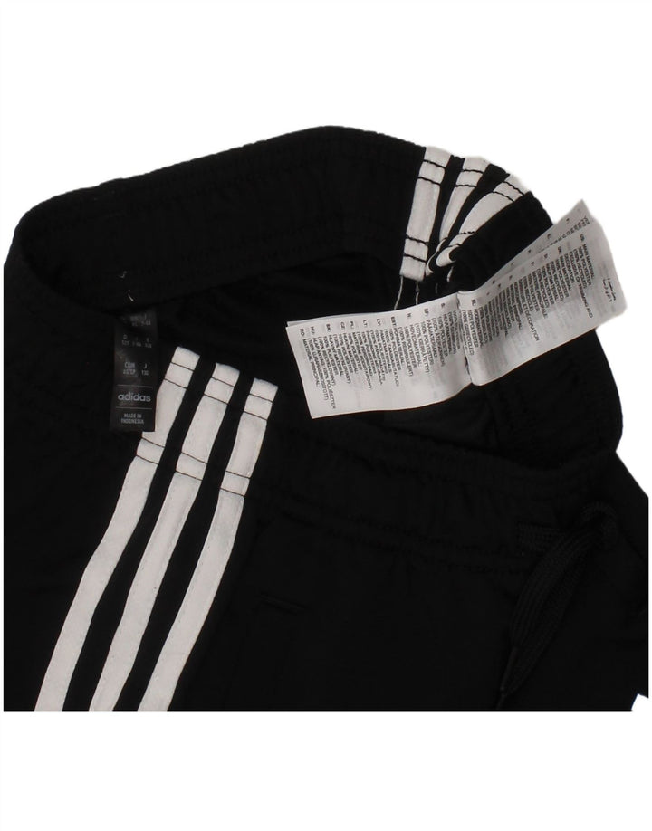 ADIDAS Girls Tracksuit Trousers 7-8 Years  Black Polyester