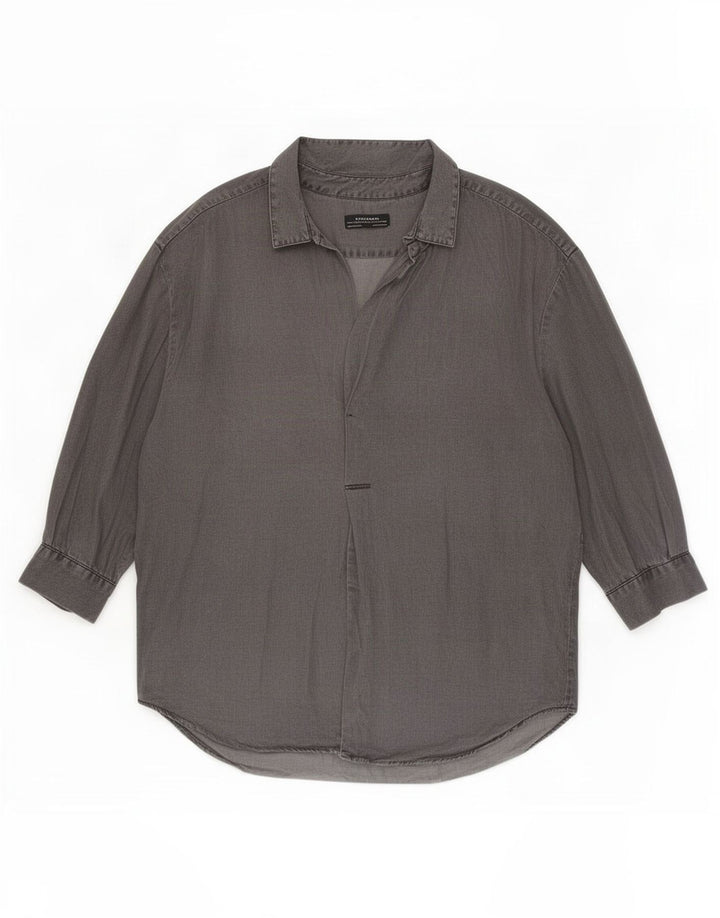 Damska koszula oversize z rękawem 3/4 Zara UK 16, duża, szara Lyocell