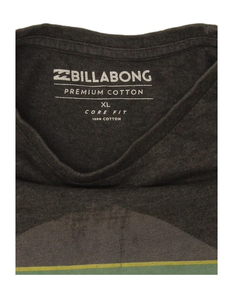 BILLABONG Mens Core Fit Graphic T-Shirt Top XL Grey Cotton Vintage Billabong and Second-Hand Billabong from Messina Hembry 