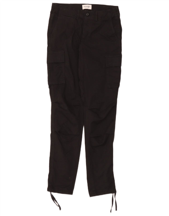 Męskie spodnie cargo Jack & Jones W28 L32, czarne, bawełniane