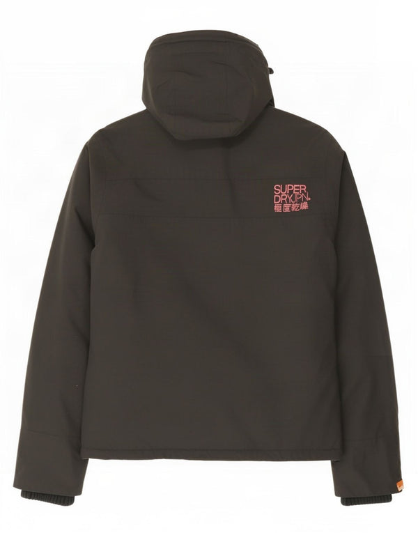 Damska kurtka wiatrówka z kapturem Superdry UK 14 Średni szary nylon