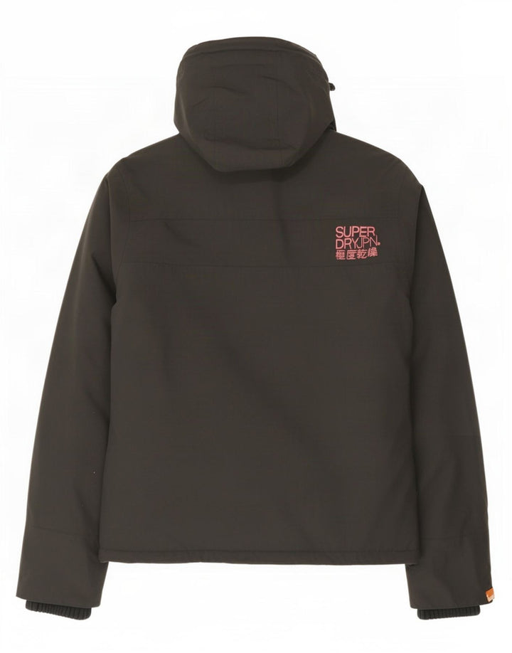 Damska kurtka wiatrówka z kapturem Superdry UK 14 Średni szary nylon