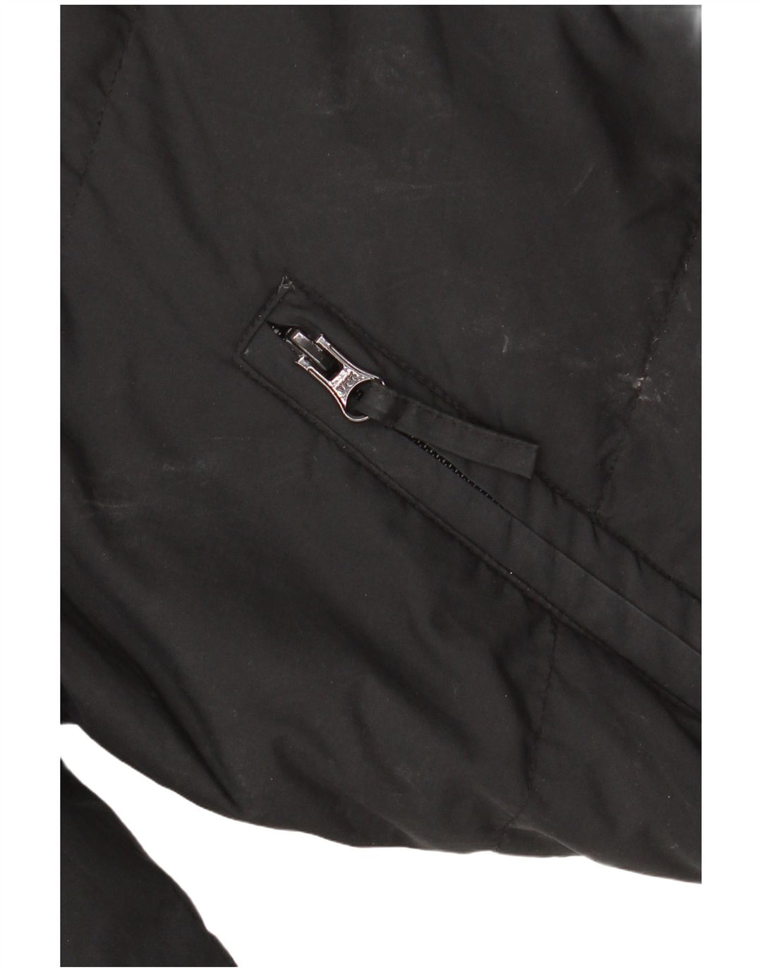 Damska, obszerna, wyściełana kurtka z kapturem ADIDAS UK 10, mała, czarna, z poliestru