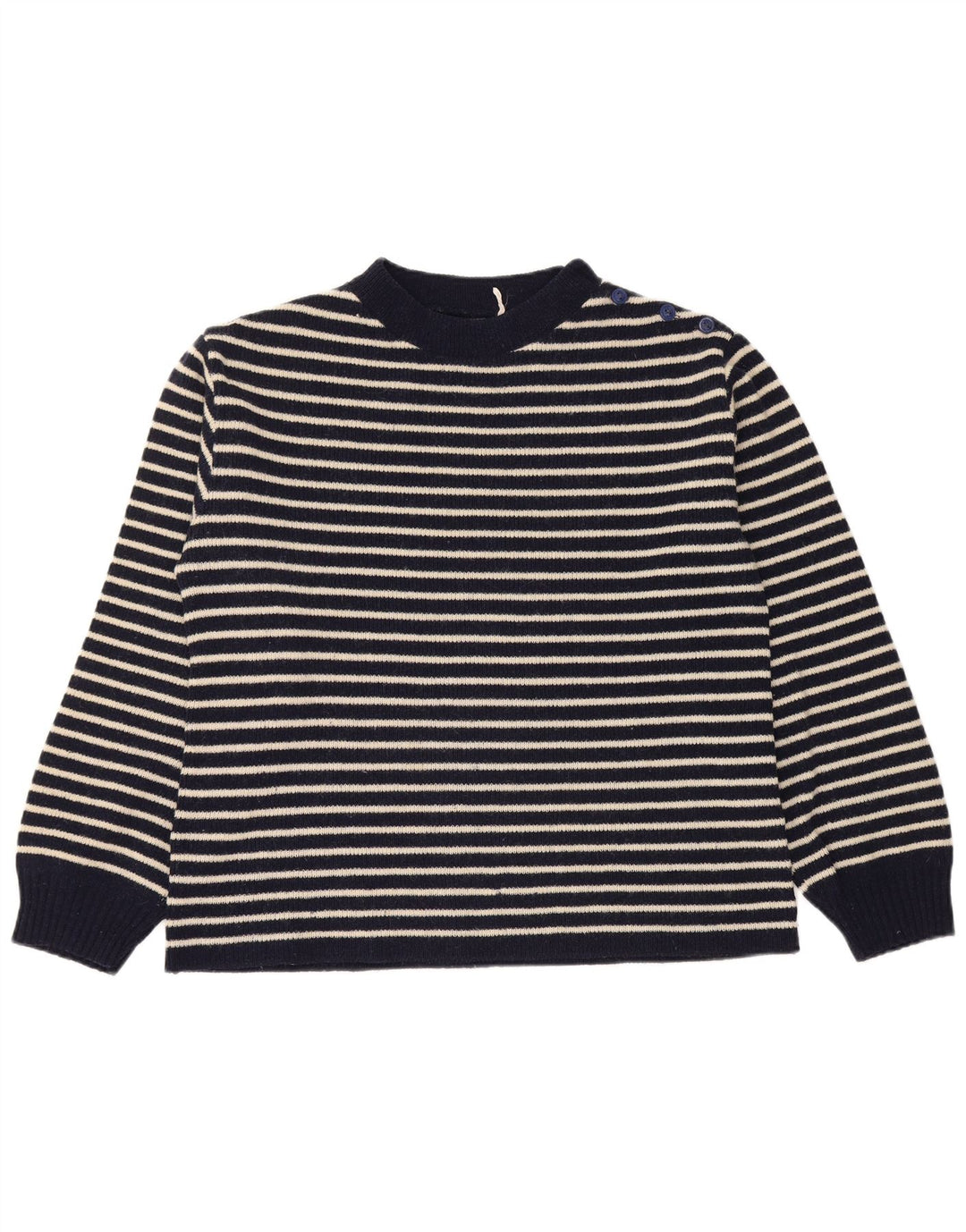 Sweter damski w stylu vintage, zapinany na guziki, UK 14, średni granatowy, morski