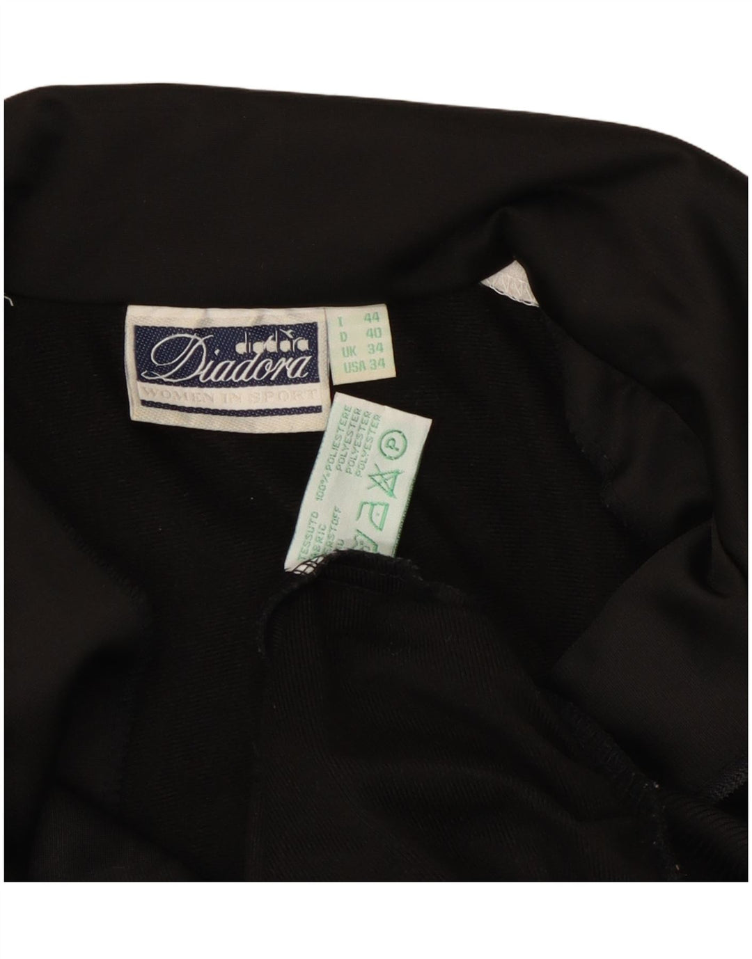 Męska kurtka dresowa Diadora z grafiką UK 34 XS, czarny poliester