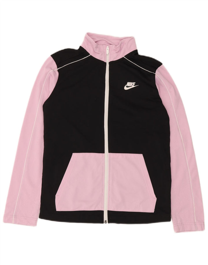 Chłopięca kurtka dresowa Nike 12-13 lat, duża, różowa, z blokami kolorów, poliestrowa