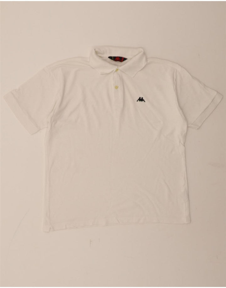 KAPPA Mens Polo Shirt Large White Cotton Vintage Kappa and Second-Hand Kappa from Messina Hembry 