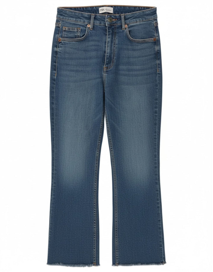 Dżinsy damskie Zara Crop Bootcut EU 38 Small W28 L26 Niebieskie