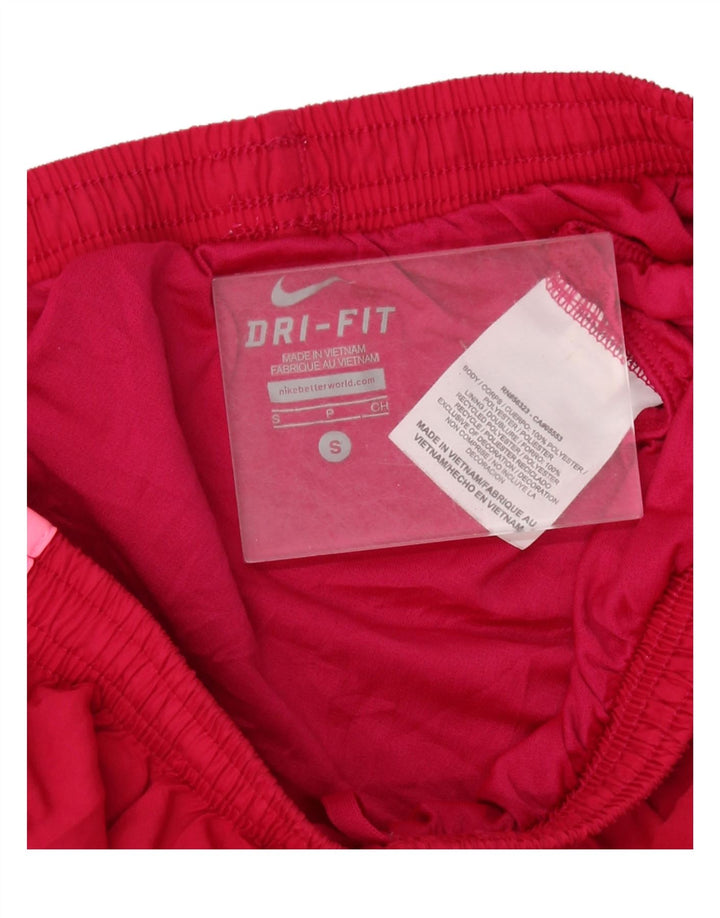 Damskie spodenki sportowe NIKE Dri Fit UK 10, małe, czerwone, z poliestru w blokach kolorów