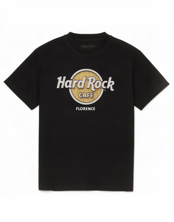 T-shirt damski Hard Rock Cafe Florence z grafiką Top UK 10, mały, czarny, bawełniany
