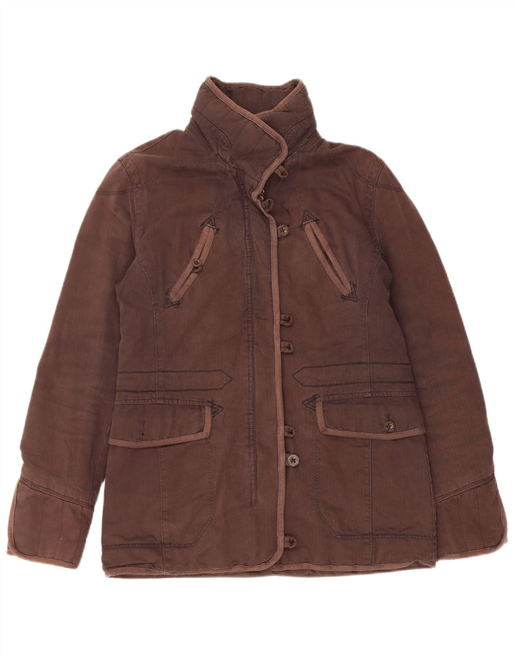 Damska kurtka wiatrówka Levi's UK 10 Small Brown w jodełkę