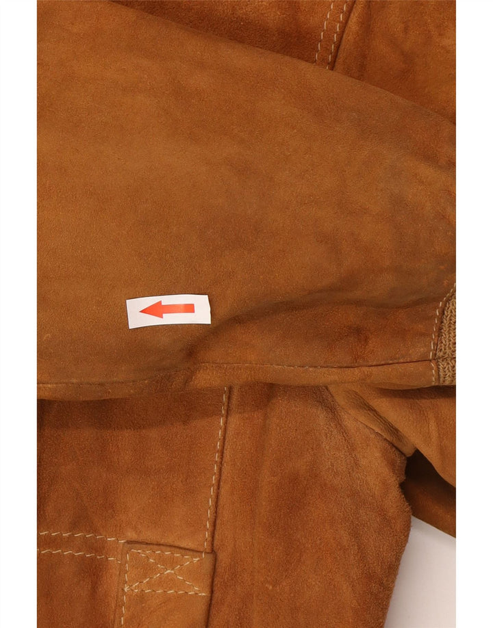 Vintage męska zamszowa kurtka bomber IT 48 średni brąz