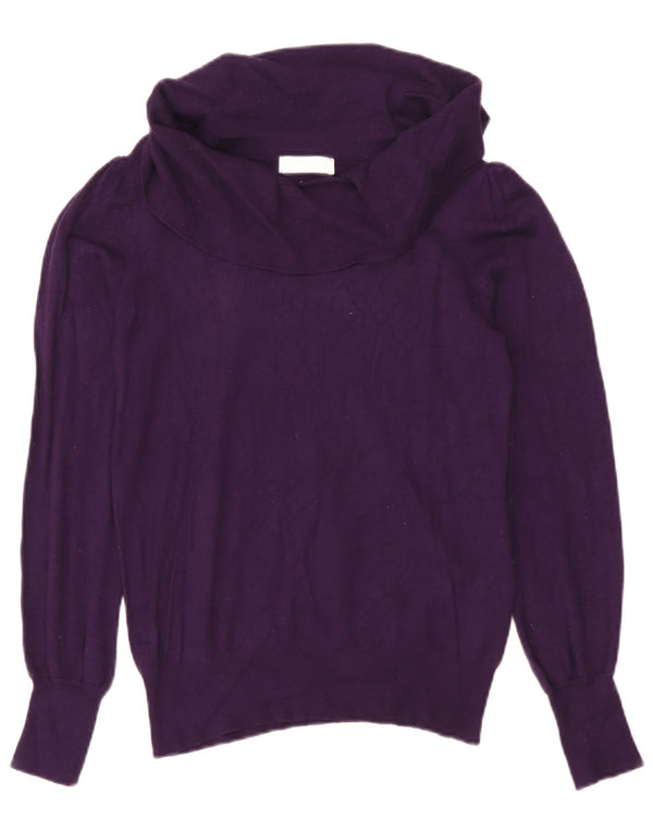 Marks & Spencer Damski sweter z golfem UK 12, średni fiolet, wiskoza