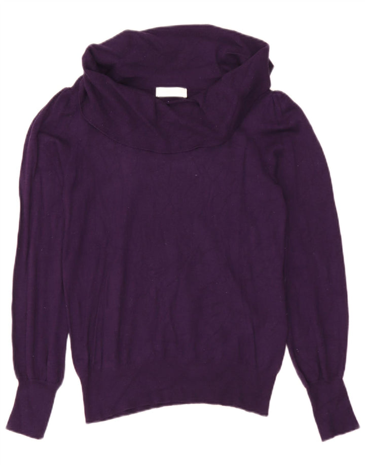 Marks & Spencer Damski sweter z golfem UK 12, średni fiolet, wiskoza