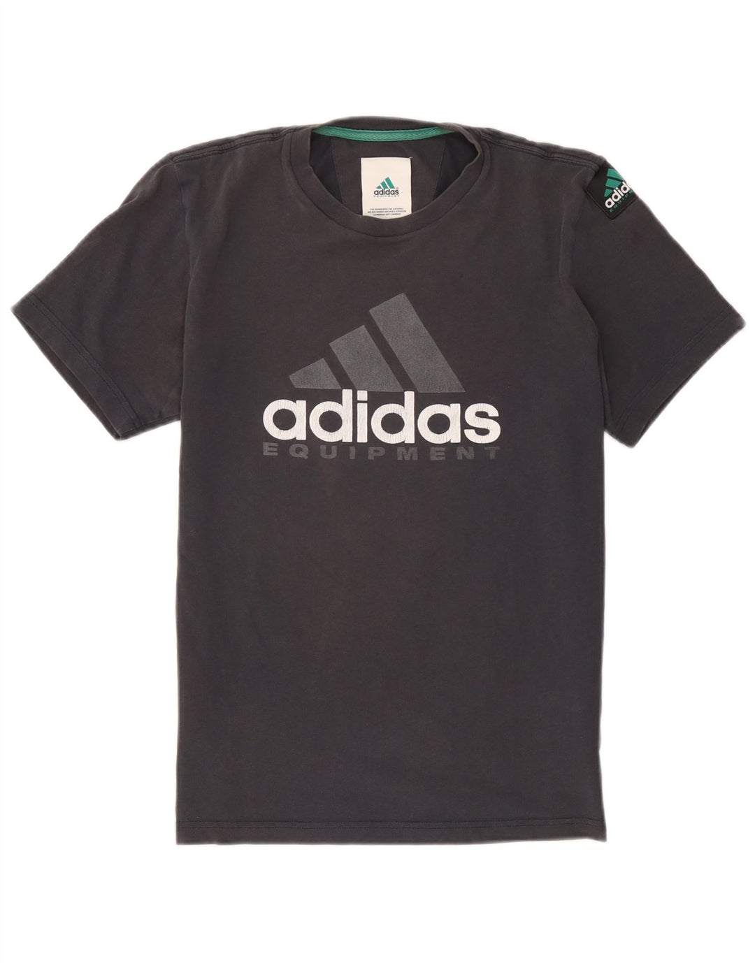Męska koszulka z grafiką Adidas, mała, szara, bawełniana