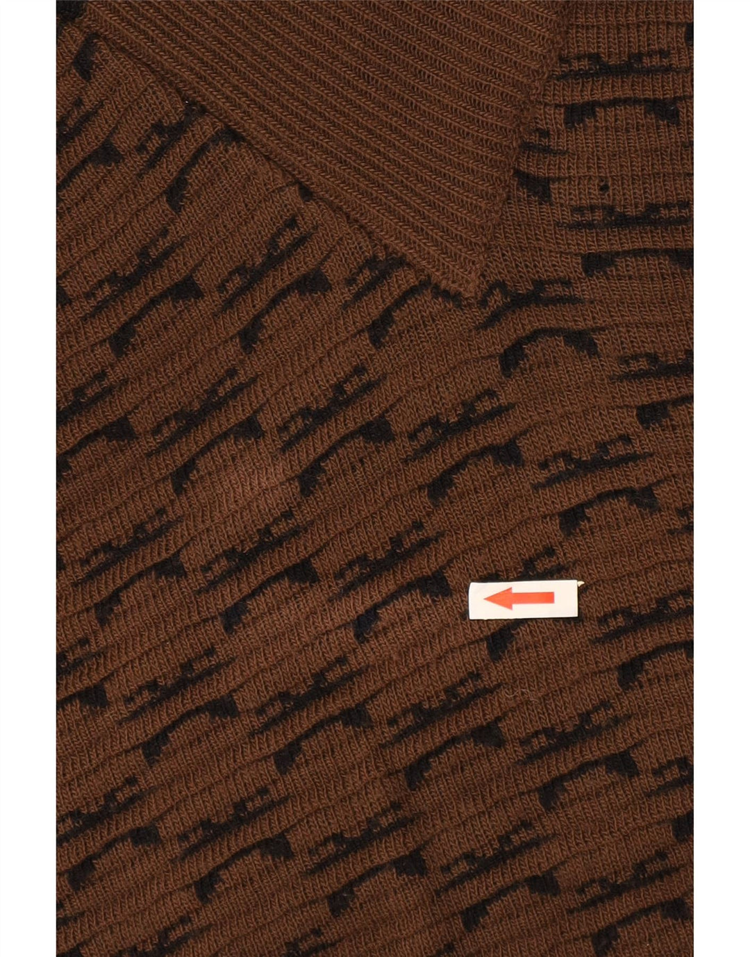 Męski sweter Brian Scott z szalowym dekoltem XL, brązowy, geometryczny akryl