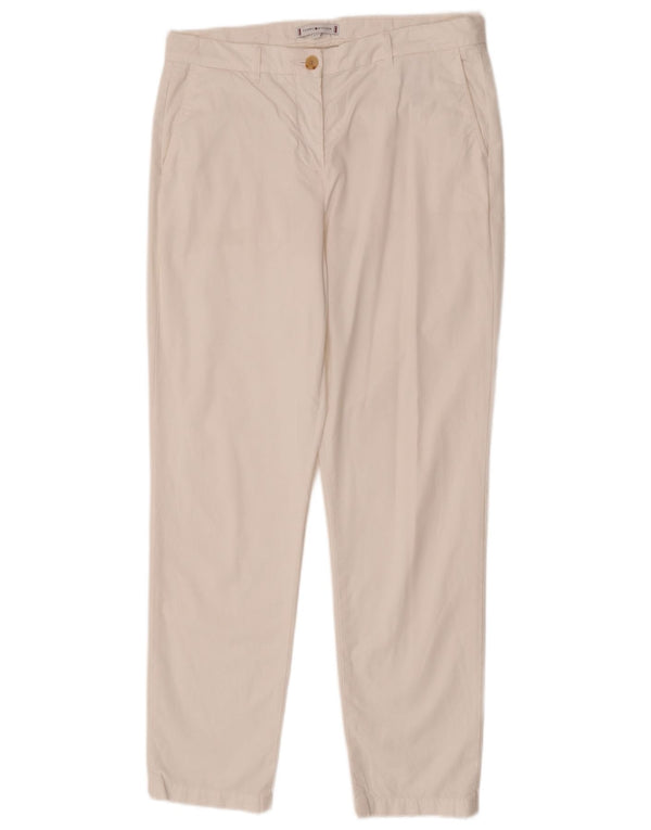 Damskie proste spodnie chino Tommy Hilfiger UK 12 Medium W32 L29 białe
