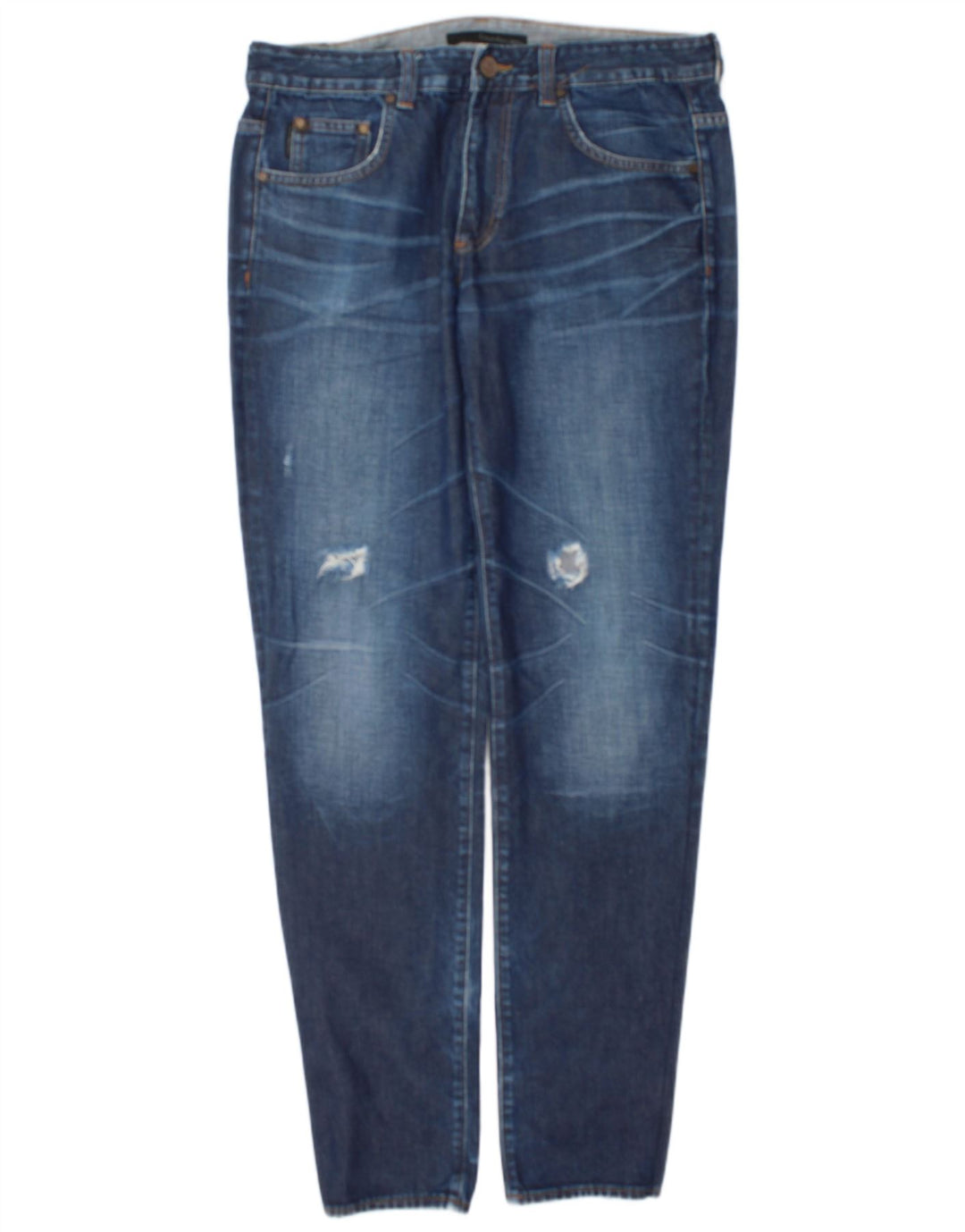 Męskie dżinsy Calvin Klein w trudnej sytuacji, regularne, wąskie W32 L34, niebieska bawełna