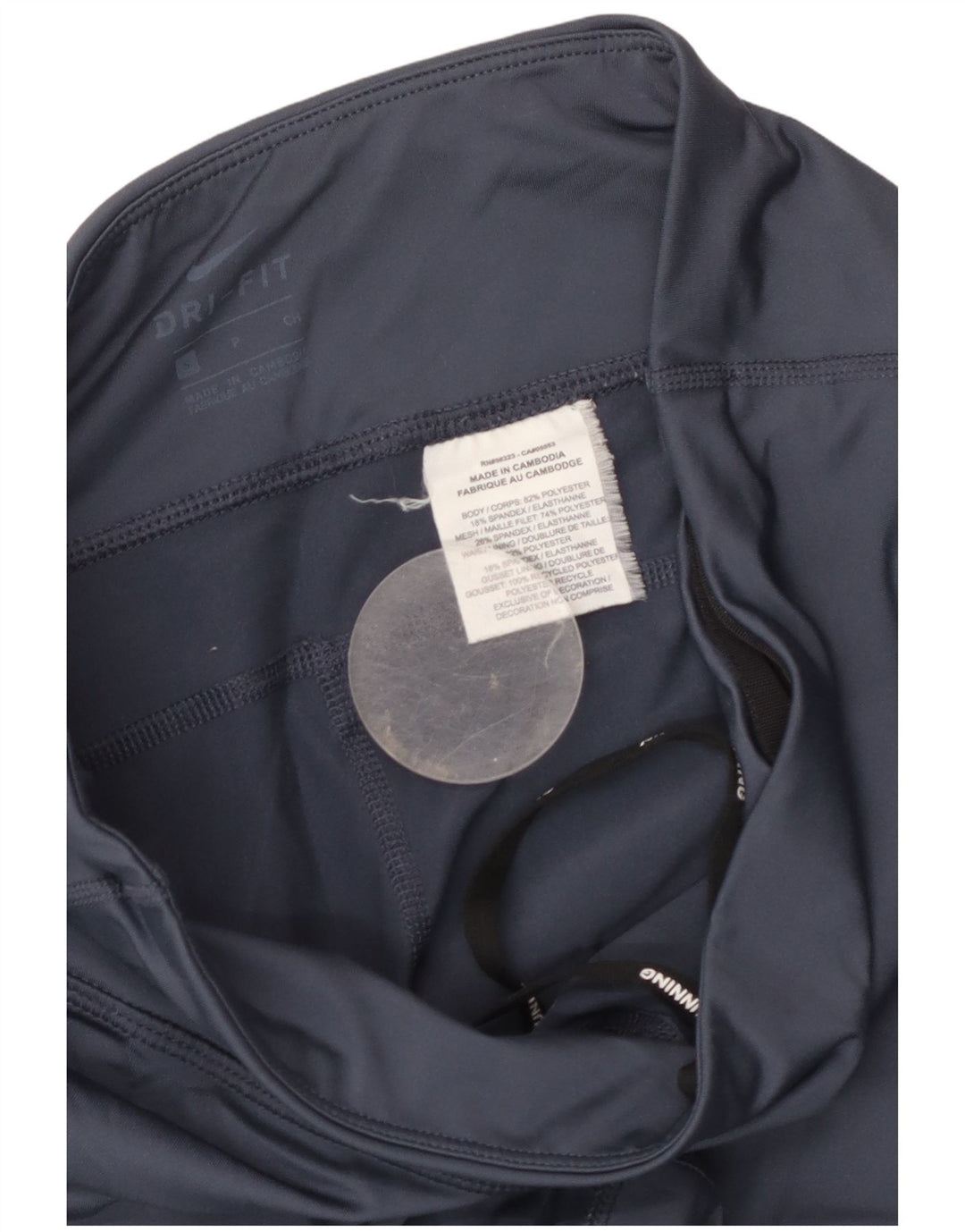 Damskie legginsy NIKE Dri Fit UK 10, małe, granatowe, poliestrowe