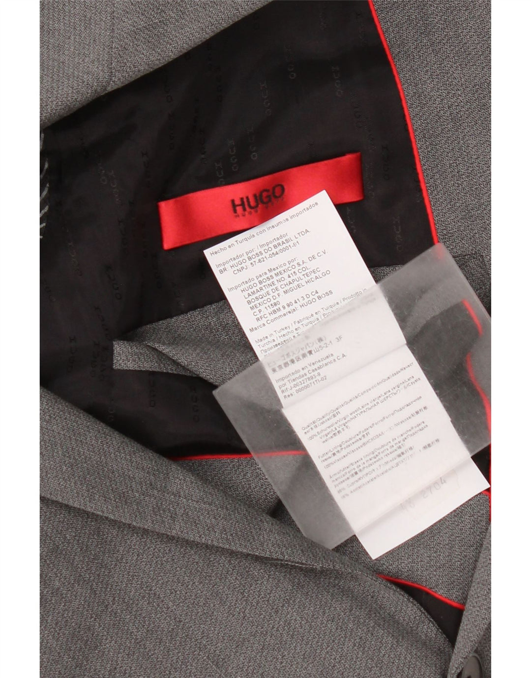 Męska marynarka zapinana na 2 guziki Hugo Boss EU 48 Średnioszara wełna dziewicza