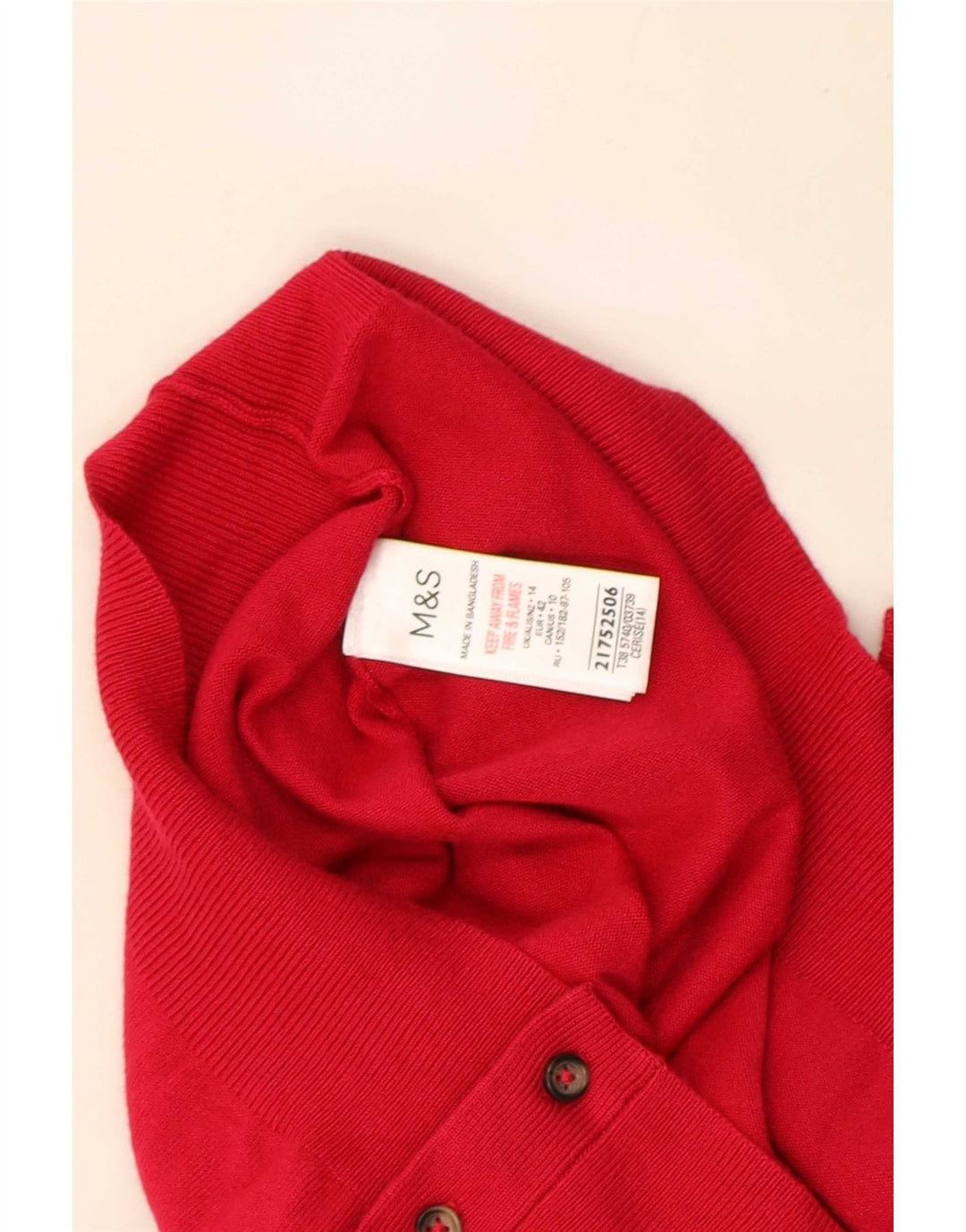 Marks & Spencer Damski sweter kardigan UK 14, duża, czerwona wiskoza