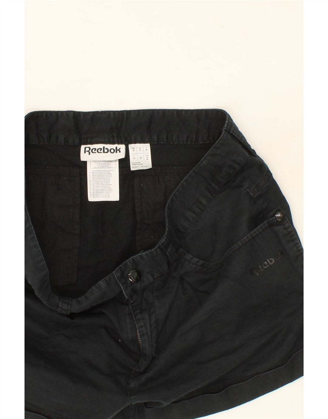 REEBOK Womens Casual Shorts Medium W30  Black Cotton Vintage Reebok and Second-Hand Reebok from Messina Hembry 