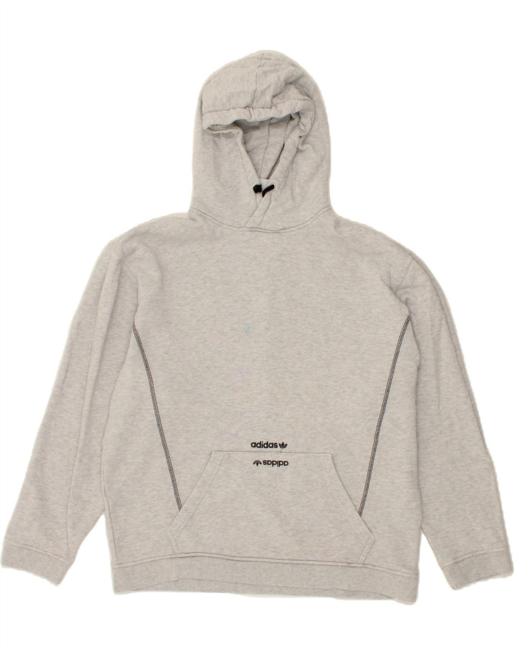 ADIDAS Mens Hoodie Jumper Small Grey Cotton Vintage Adidas and Second-Hand Adidas from Messina Hembry 
