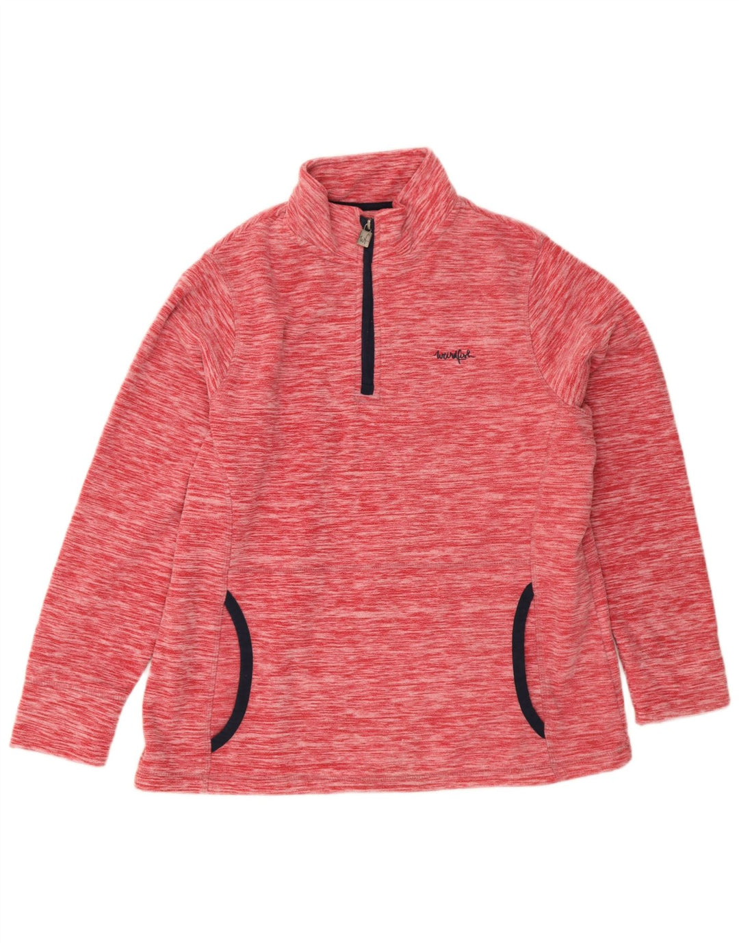 Damska bluza z zamkiem Weird Fish, UK 16, duża, czerwona, nakrapiana