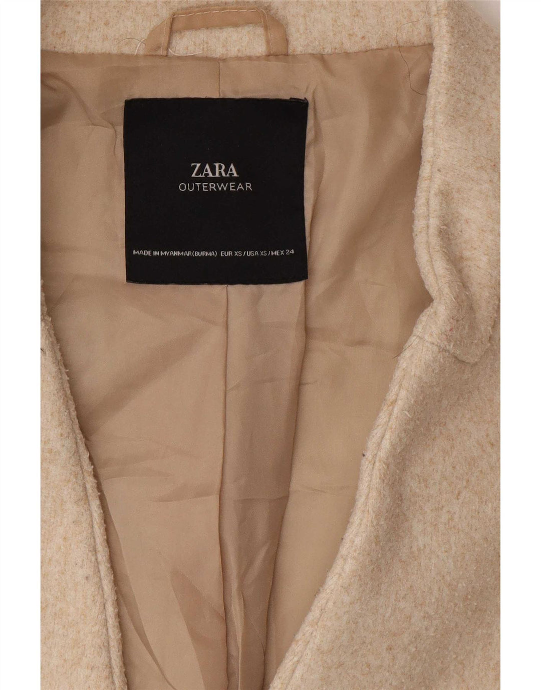 Płaszcz damski oversize, otwarty, zara, UK 6 XS, beżowy