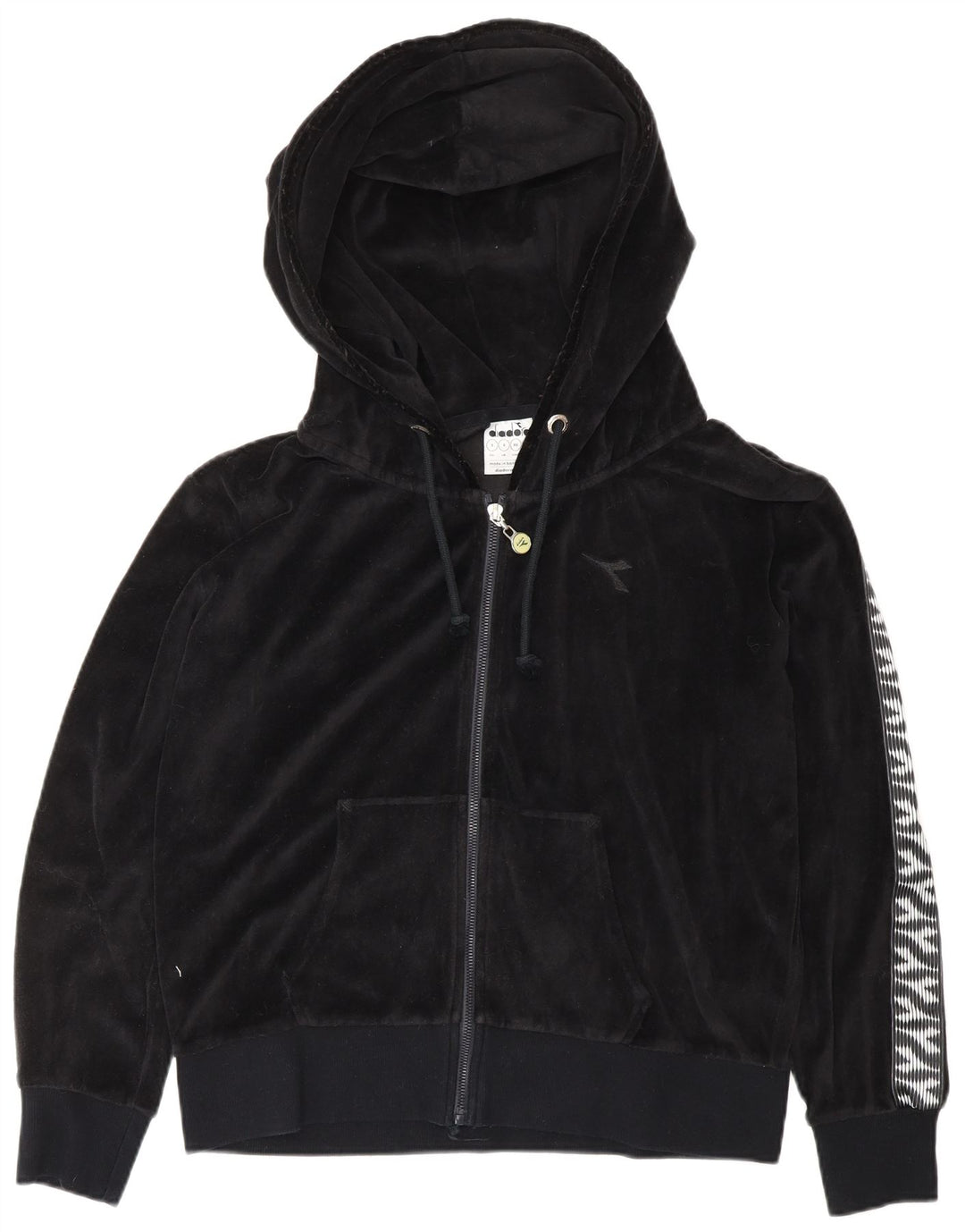 Dres damski DIADORA Oversize welurowy, pełny, UK 10, mały, czarny