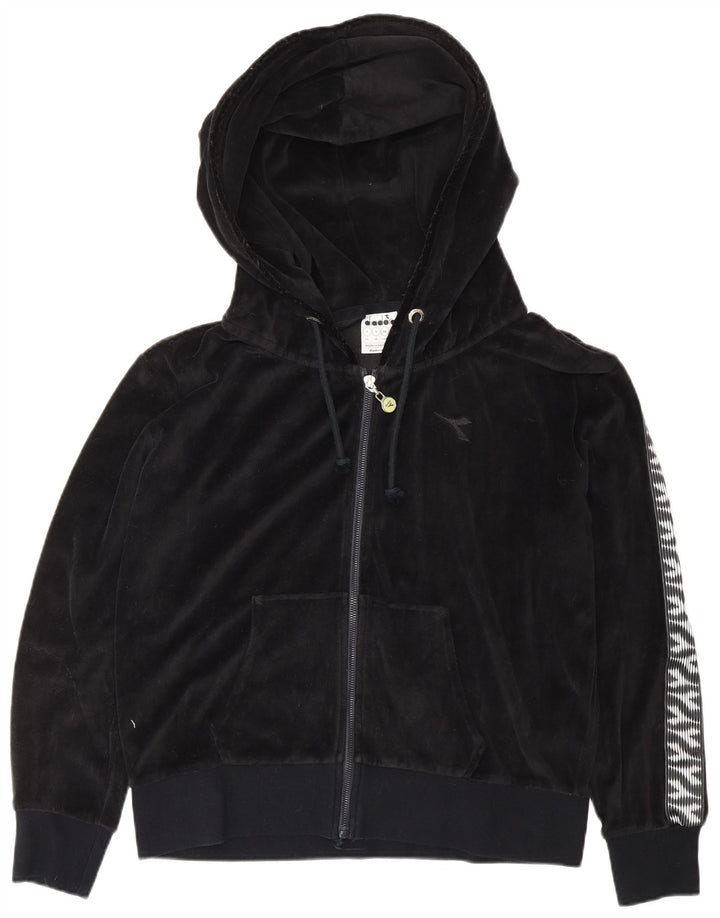 Dres damski DIADORA Oversize welurowy, pełny, UK 10, mały, czarny