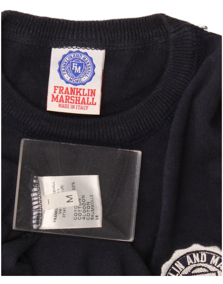 Męski sweter Franklin Marshall, średni granatowy, bawełniany