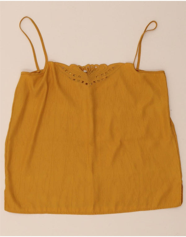 Vintage damski top na ramiączkach IT 42 średni żółty