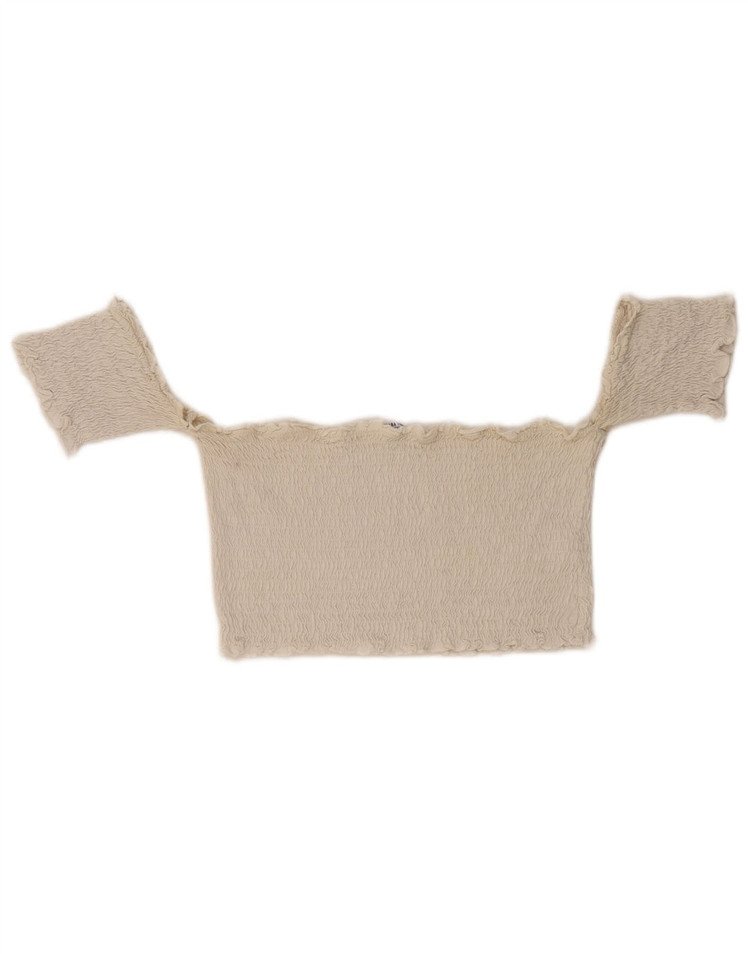ZARA Womens Crop Top UK 12 Medium White Cotton